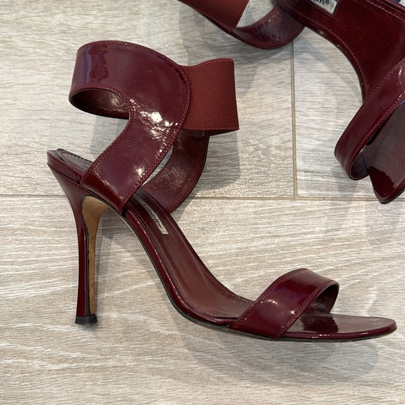Manila Blahnik Heels in Maroon Burgundy Size 36 - Picture 3 of 12